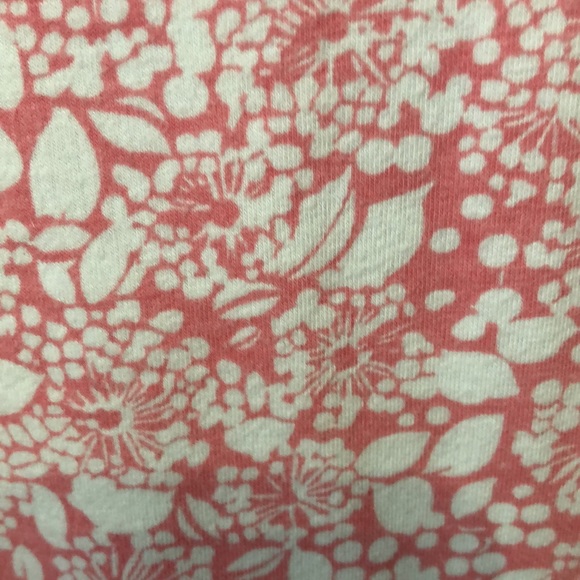 Lands Ends Blouse Women's 2x Pink white floral cotton spandex shirt Cottagecore - Picture 6 of 13